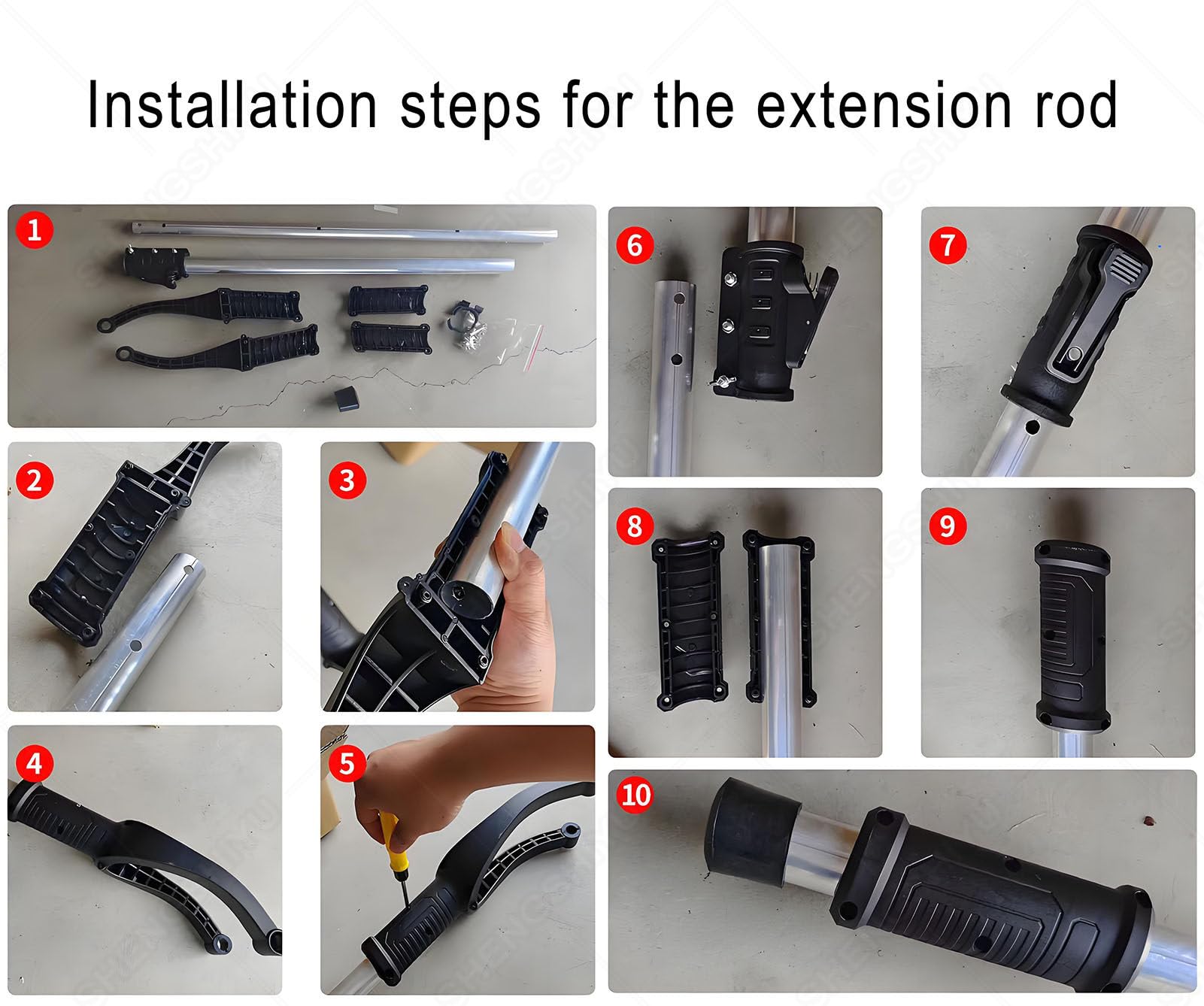 Lijadora de hormigón portátil de tres cabezales para pared y suelo con varilla de extensión y 3 discos de diamante para molienda de cemento
