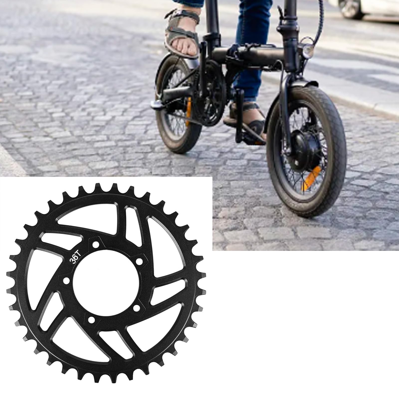 Accolmile Ciclismo Pignone Trasmissione 36T Nero BBS01