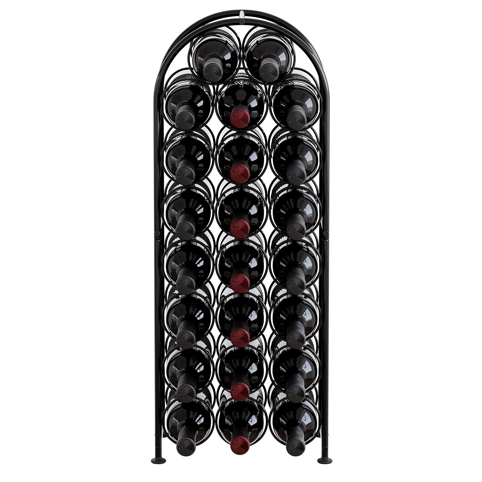 EasyPAG Metall 23 Flaschen Weinregal Freistehend Weinhalter Weinablage Weinständer Wein Halterung Wein Aufbewahrung Regal Getränkeregal Bodenstehend für Küche,Schwarz