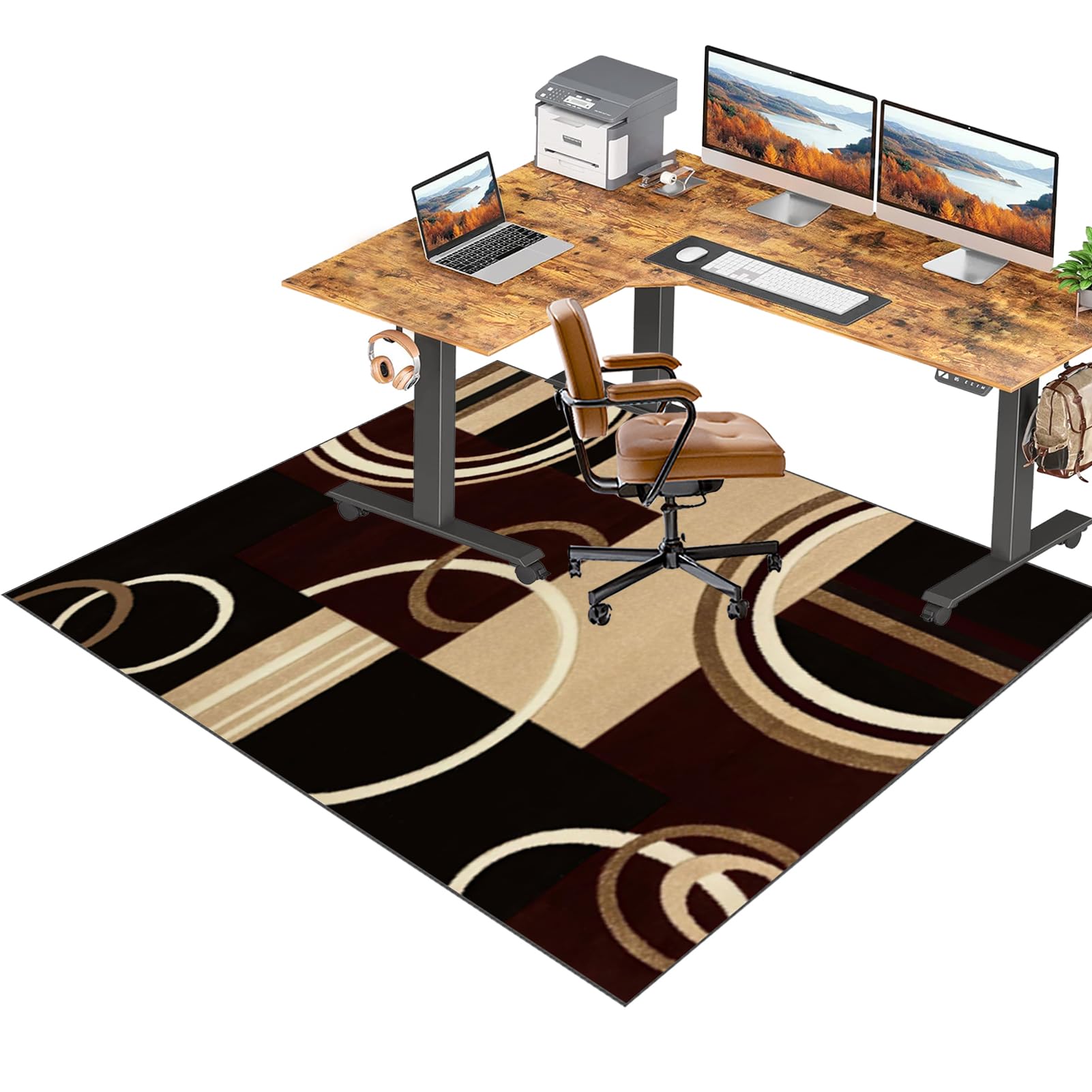 RxiBeFuw Rectangular Office Chair Mat for Low and Medium Pile Carpets, Gaming Chair Mat for Hardwood Floor, Carpet Protector Chair Mat Large Anti-Slip Desk Chair Mat 200 x 300 cm โ image 1
