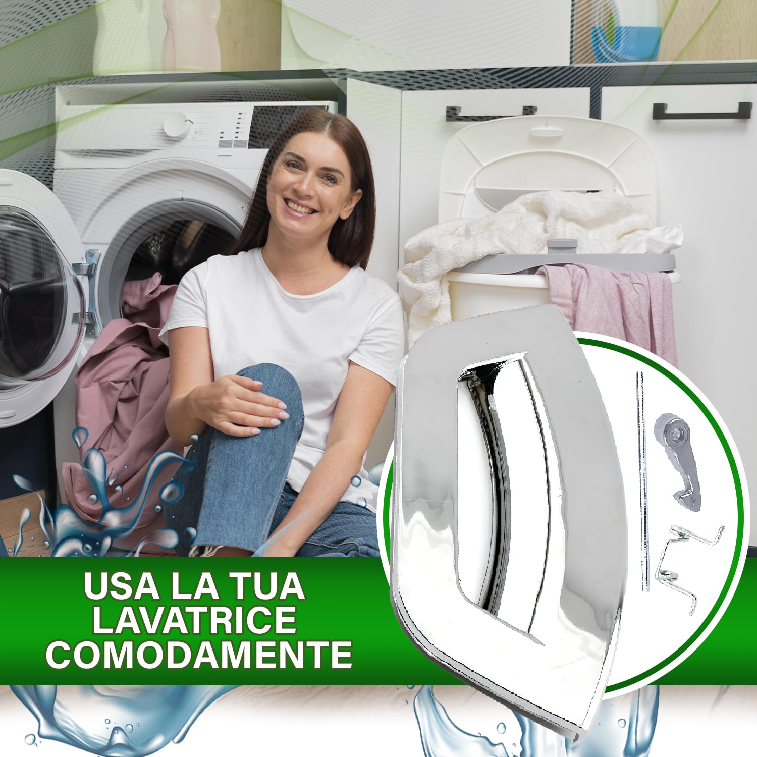 Maniglia Oblò Cromata Per Lavatrice Hotpoint-Ariston – Originale C00287769, Compatibile Indesit, Ignis - Foto 2