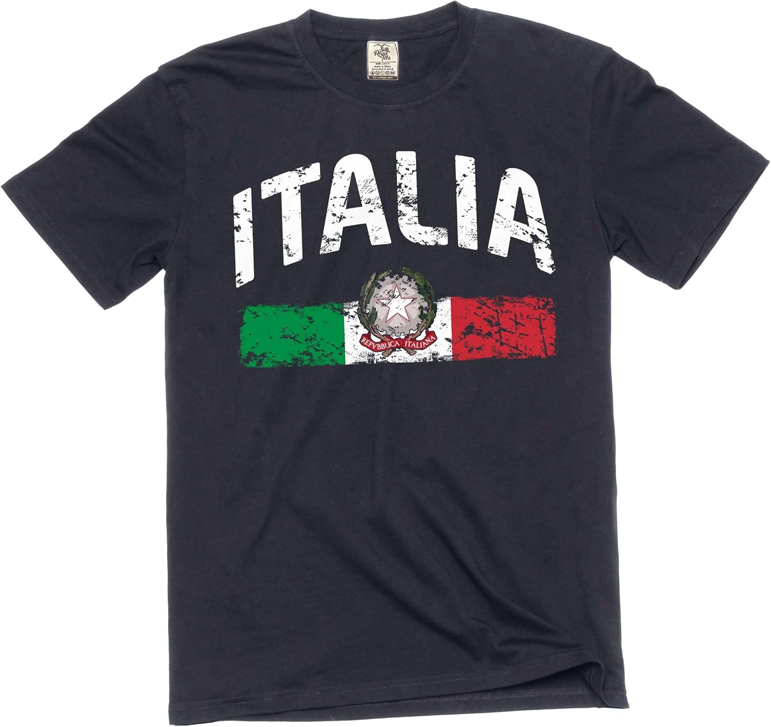 Silk Road Tees Italia T-Shirt Italy Flag Italian Mens Tee Shirt