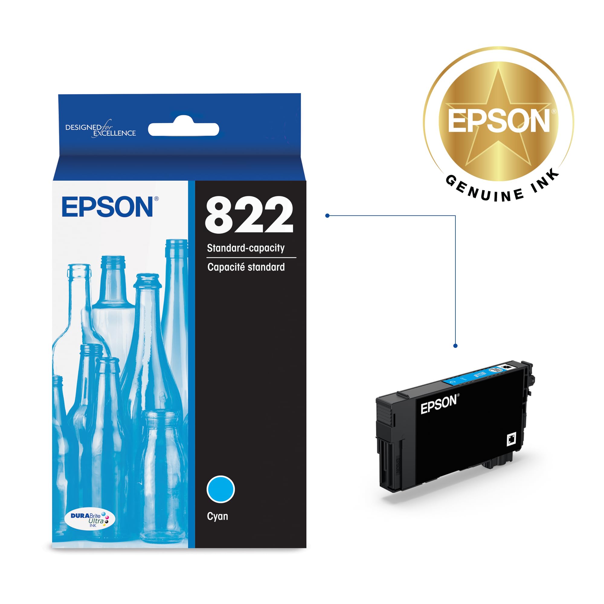 Amazon.com: EPSON 822 DURABrite Ultra Ink Standard Capacity Cyan