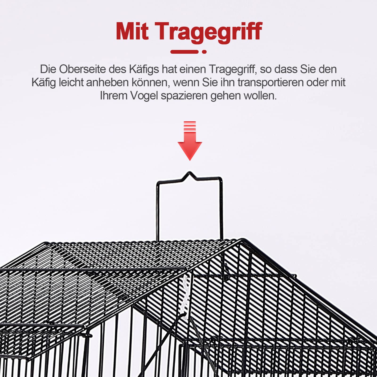 Vogelvoliere Metall Großer Vogelkäfig Wellensittich Käfig mit Vogelspielzeuge 46x35.5x99 cm(Typ A)