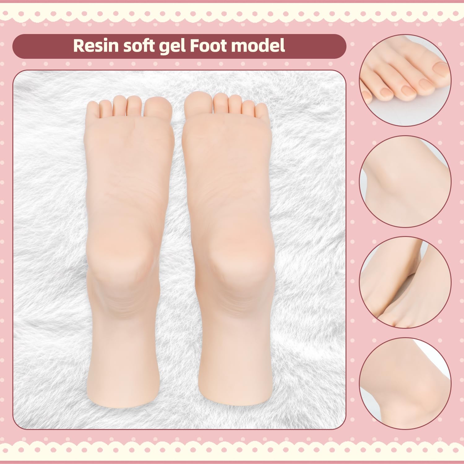 Realistic Practice Foot for Nail Training – Soft Flexible Fake Foot Model for Manicure, Acrylic & Gel Nail Art at Home or Salon (Left)