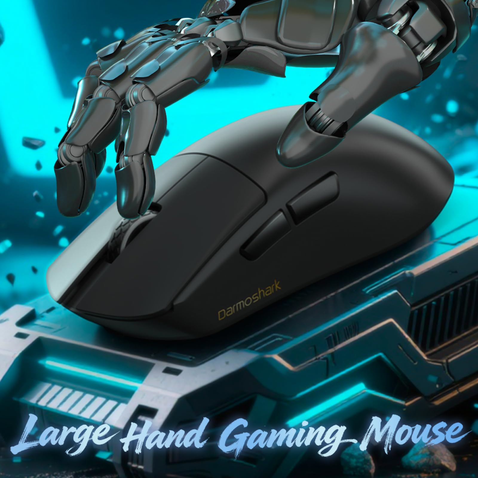 Amazon.com: Darmoshark M9 - Ratón inalámbrico grande para juegos