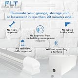 Powerful Wireless LED Light with Rechargeable Battery for Garage, Basement Box, Cellar, Locations Without Electricity - Autonomous Light lamp 2200 Lumens, Ready to Install, Battery Life 3.5 Hours - 2