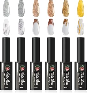 Glitter & Metallic, Professional Gel Nail Liner Polish Pens UV LED Painting Gel Polish Set for Nail Art Nail Design Nail Drawing Striping Strokes Details for Manicure Salon