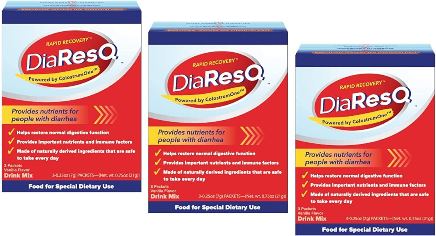 DiaResQ Rapid Recovery Diarrhea Relief - 3 Packets, Pack of 3