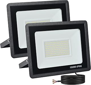 LED Strahler Außen 100W: 10000LM IP66 6000k Aussenstrahler Energiesparend