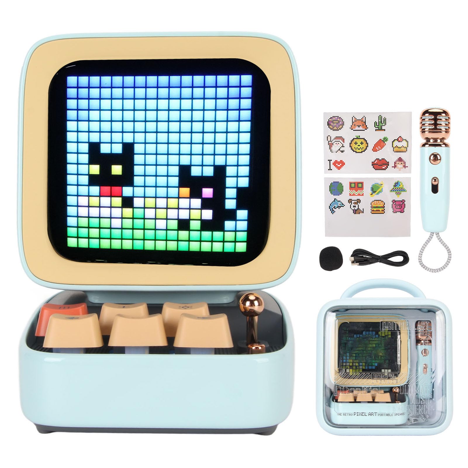 Amazon.co.jp: ポータブルスピーカー、RGBキーボード多機能レトロ