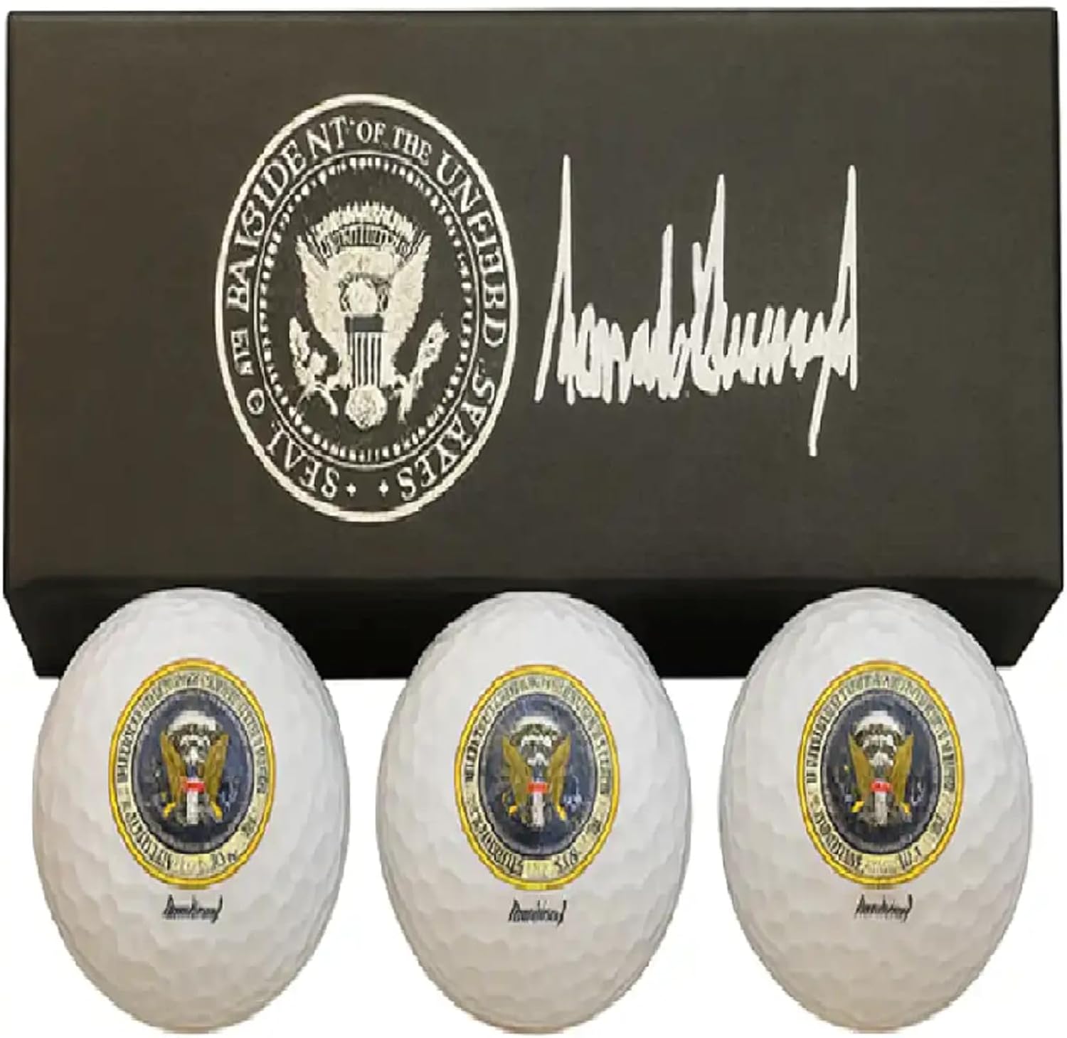 Presidential Collectible Golf Balls Set with Donald Trump Signature, White, 3-Pack with Display Gift Box | Premium Collectible Golf Ball Set, Trump Golf Gift for Men
