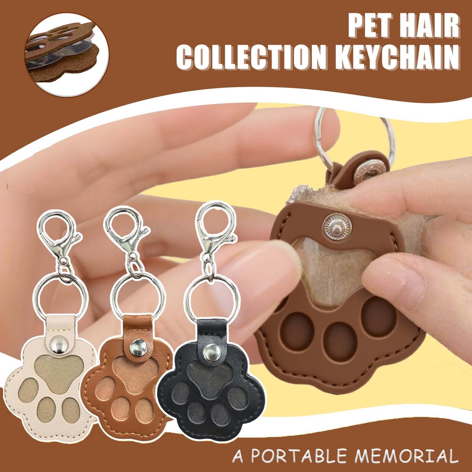 Portachiavi in pelliccia di animale domestico, Ciondolo trasparente per capelli di gatto, Ricordo commemorativo leggero per borsa