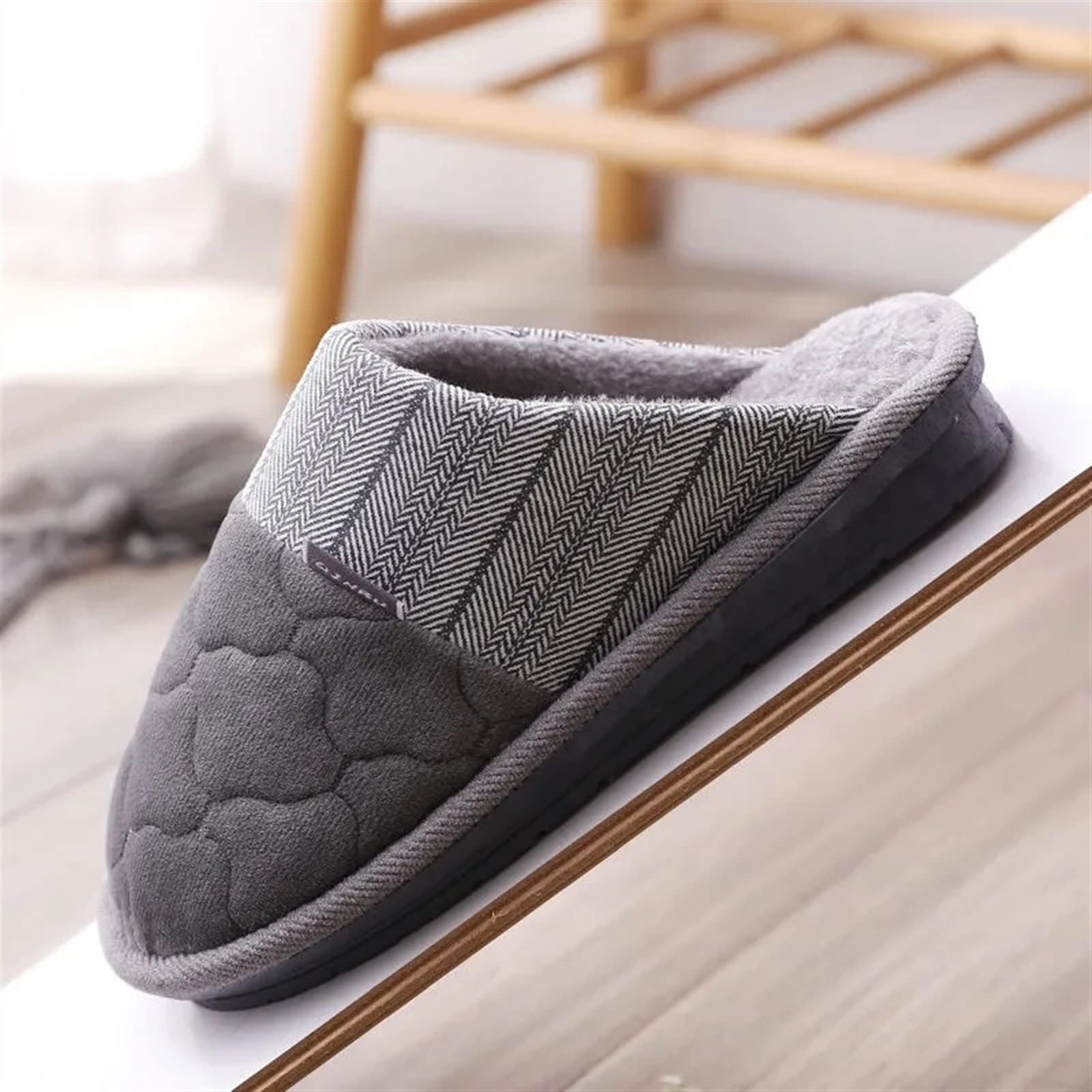 Pantuflas de espuma viscoelástica para hombre y mujer, zapatos de casa de espuma viscoelástica, acogedoras, antideslizantes, para dormitorio, pantuflas de algodón