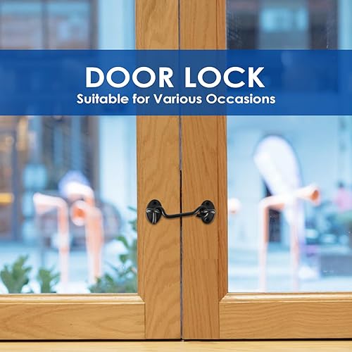 Miniatura 2 de Amabro Pestillo de gancho y ojal de 4 pulgadas, cerradura de puerta de acero inoxidable con tornillos de montaje, cerradura de puerta de granero,