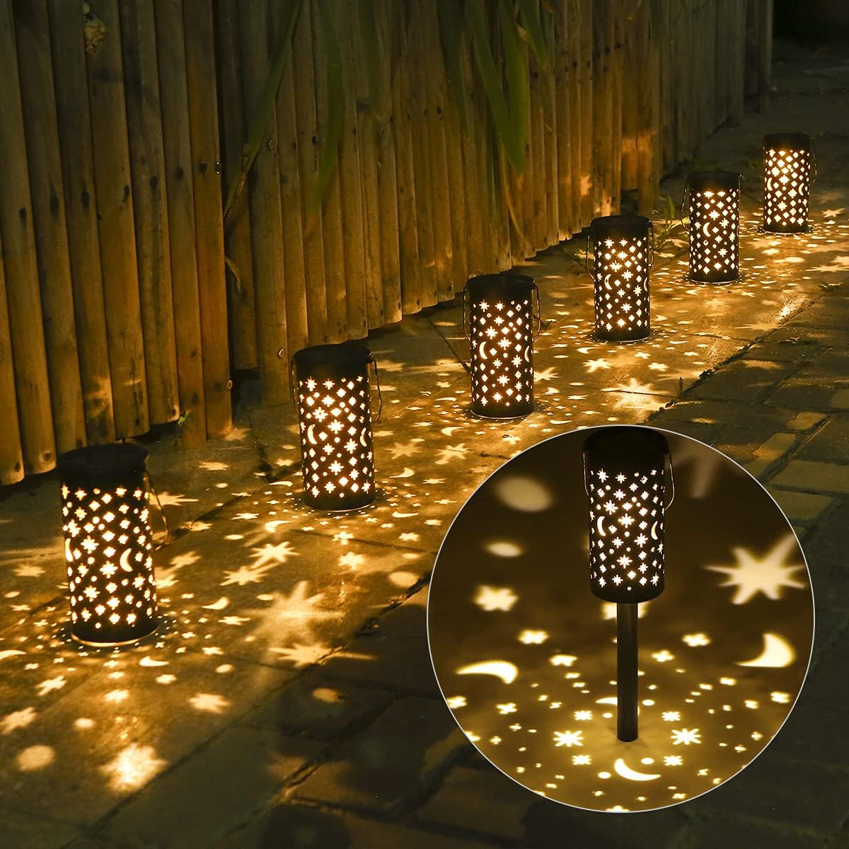 Solar Garden Lights,6 Pack Solar Pathway Lights Outdoor ,Waterproof Outside Landscape Ornaments for Patio Lawn Yard Dusk to Dawn Auto On/Off