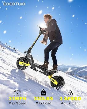 Off Road Electric Scooter for Adults, 1200W/2400W Motor E Scooter, Up to 31/40 MPH Top Speed & 20/43 Miles Long Range, 11 Off-Road Tires, 330lbs MAX Load, Foldable Fast