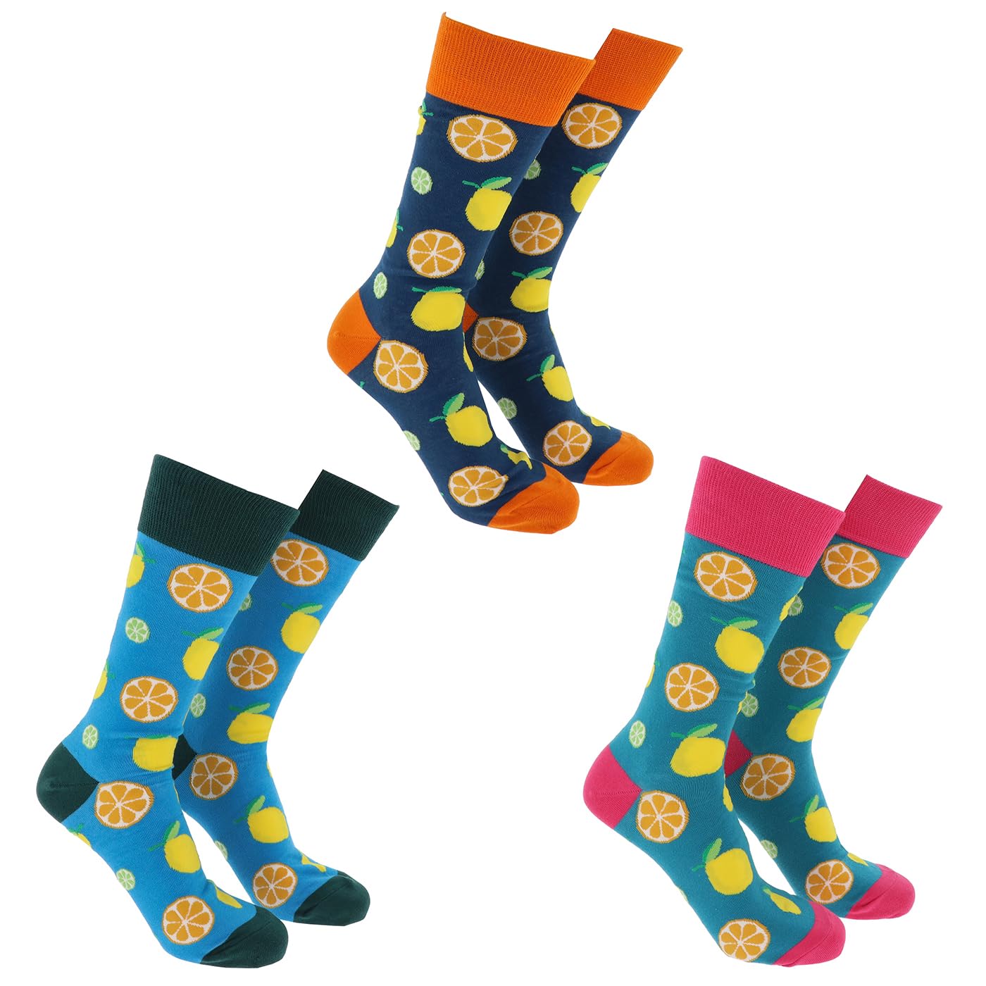 Joe Davies Sock Society Fruit & Vegetable Collection of Funky and Fun Socks - Westie, Paw Prints, Kitty Kat & More! (UK, Alpha, One Size, Regular, Regular, Citrus)