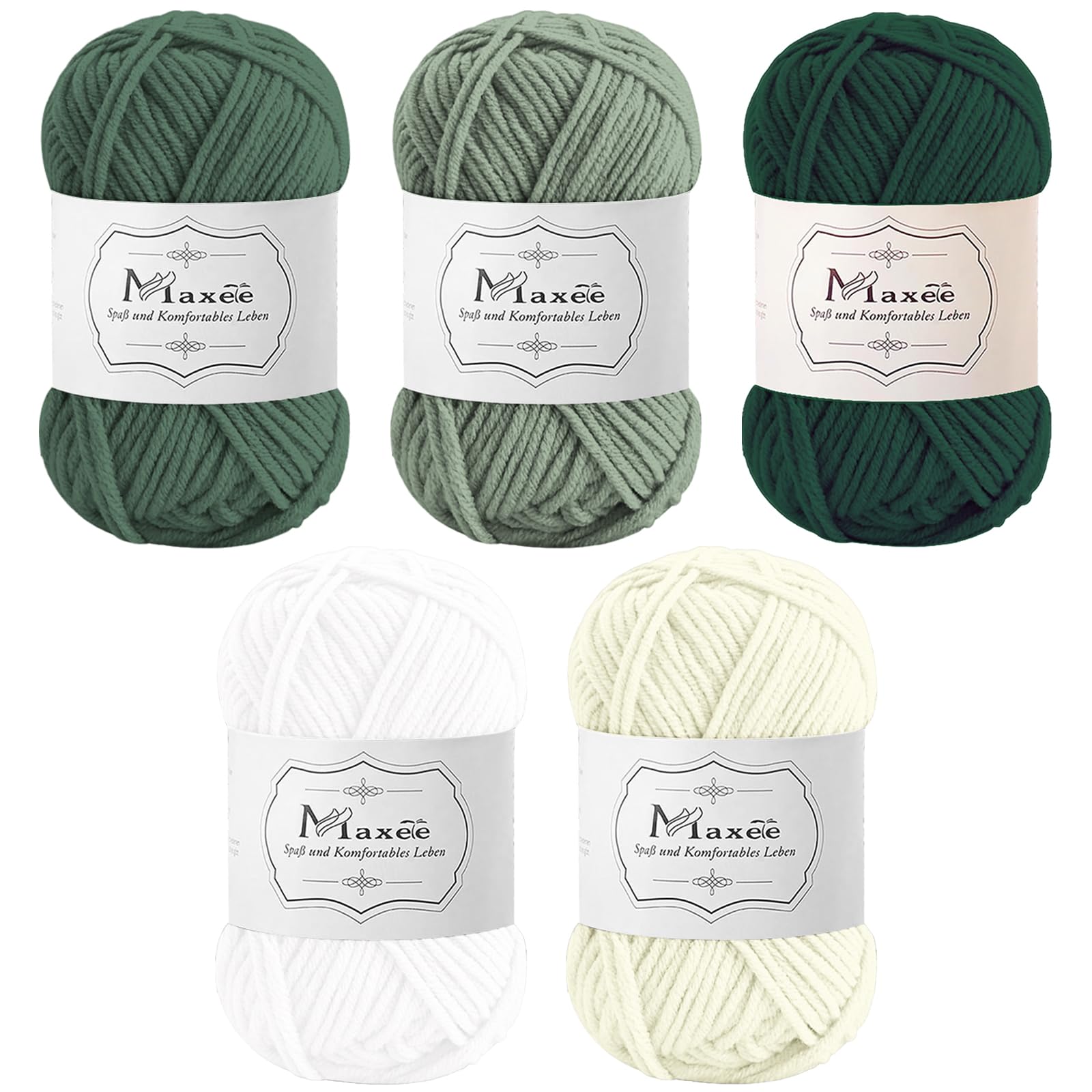 Maxee Häkelgarn 500g (50g*10 Farbe), Acryl Wolle Zum Stricken, Garn zum Häkeln und Stricken, Hand Knitting Yarn Set, Handstrickgarn Baumwollgarn für Häkeln, Wolle zum Stricken und Kunsthandwerk