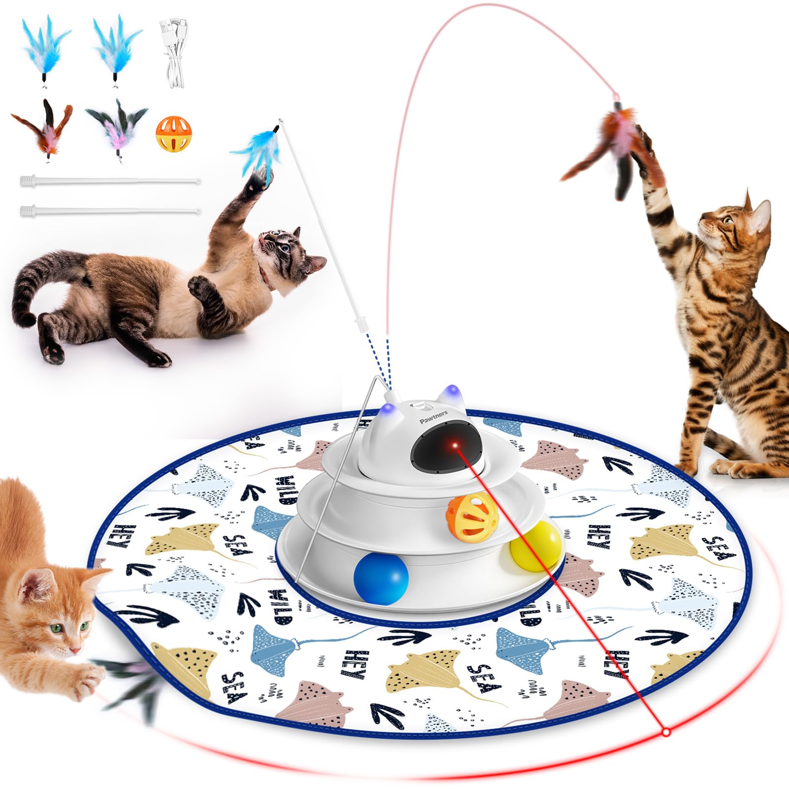 レノックス猫 Playing with Peares Flurff Cat Toys, Interactive Cat Toy Butterfly Funny