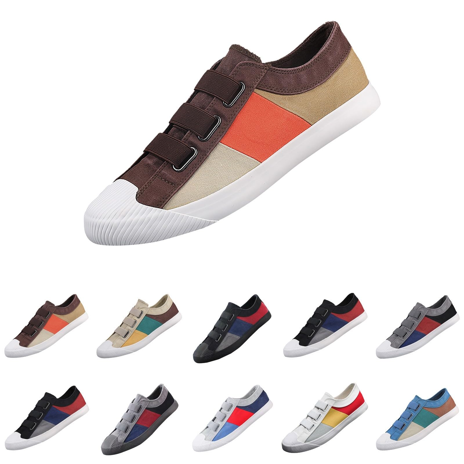 Scarpe Tela Uomo Estive Senza Lacci - Sneakers Uomo Estive Slip On Antiscivolo Scarpe da Guida Piatto Sneaker Basso Slip-On Leggere Comode Sneakers alla Moda Sneaker per Tutte Le Stagioni