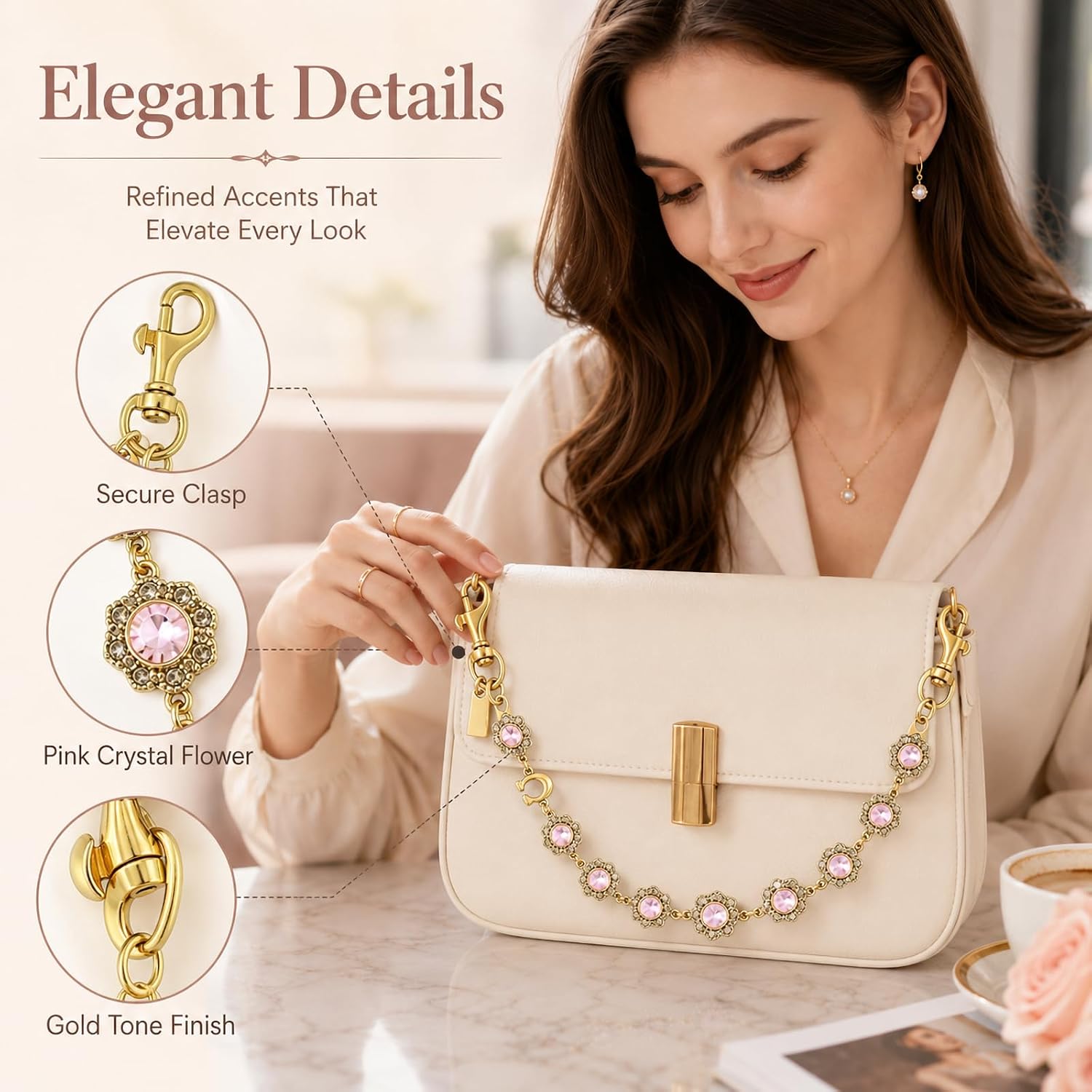 Gaiett Bag Chain Charm for Handbag, Purse Chain Extender for Women,