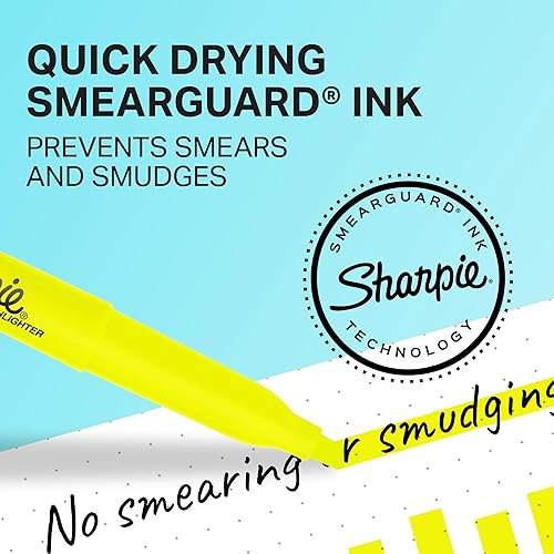 Miniatura 8 de Sharpie Resaltadores de bolsillo, punta de cincel, amarillo fluorescente, juego de 36 unidades para suministros de oficina, suministros escolares,
