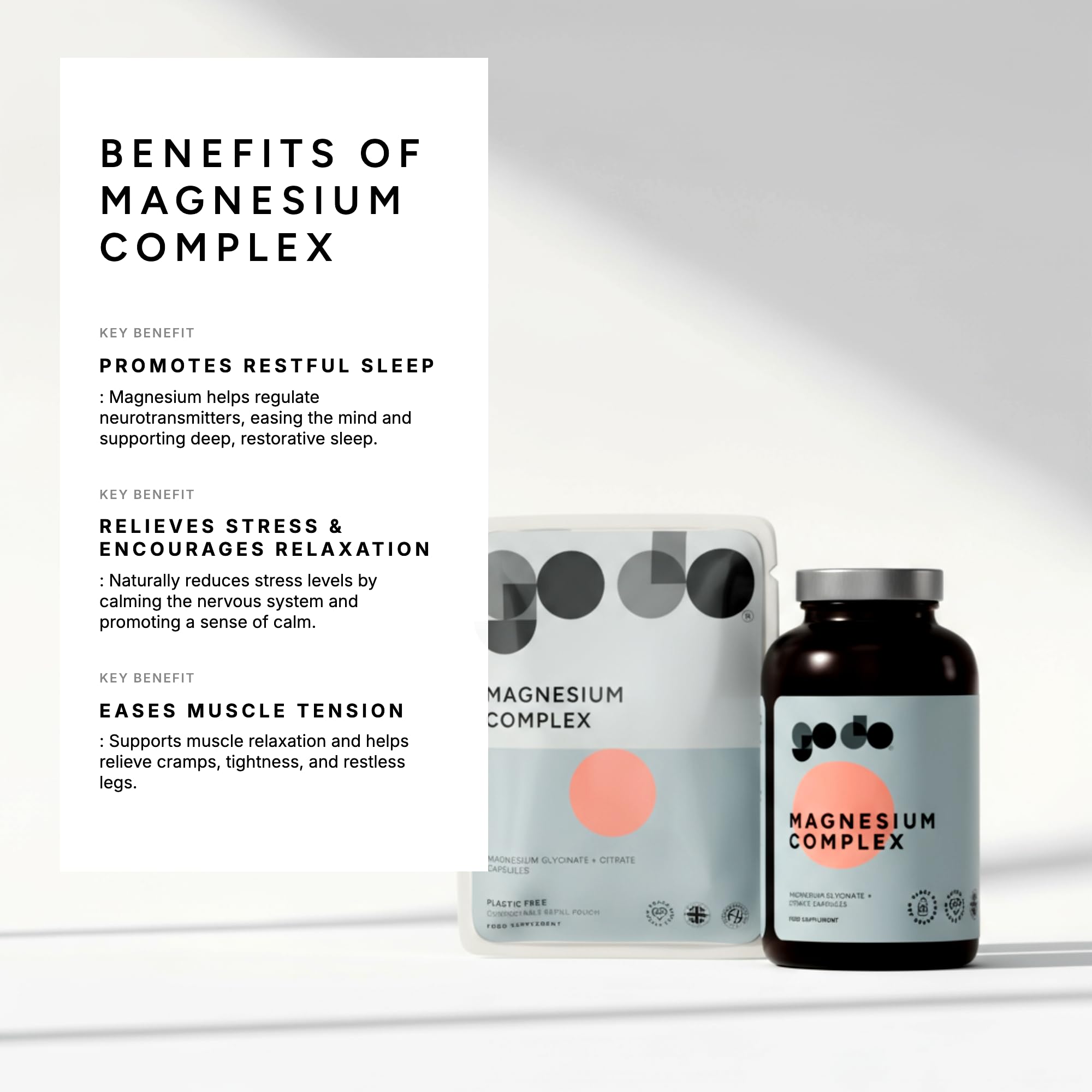 Complejo de magnesio, glicinato y citrato, cápsulas de alta absorción para dormir y apoyo muscular (365 cápsulas)