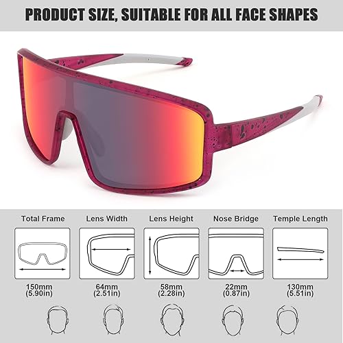 Miniatura 4 de Karsaer Vision - Gafas de sol deportivas para hombres y mujeres, gafas de sol de béisbol para jóvenes, niños, adolescentes y niñas