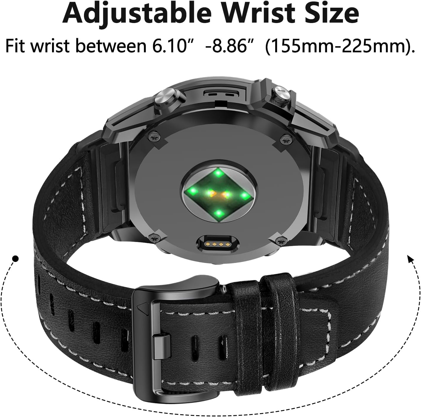 ZPJPPLX 26mm Genuine Leather Quick fit Watch Band Compatible with Garmin Fenix 8/8pro/quatix 8/Fenix 7X pro/7X/6X Pro/6X/5X Plus/5X/3 HR/3/tactix 8 AMOLED-51mm/7 Pro/Enduro 3 2/Descent Mk3i-51mm/Mk2i - Image 3