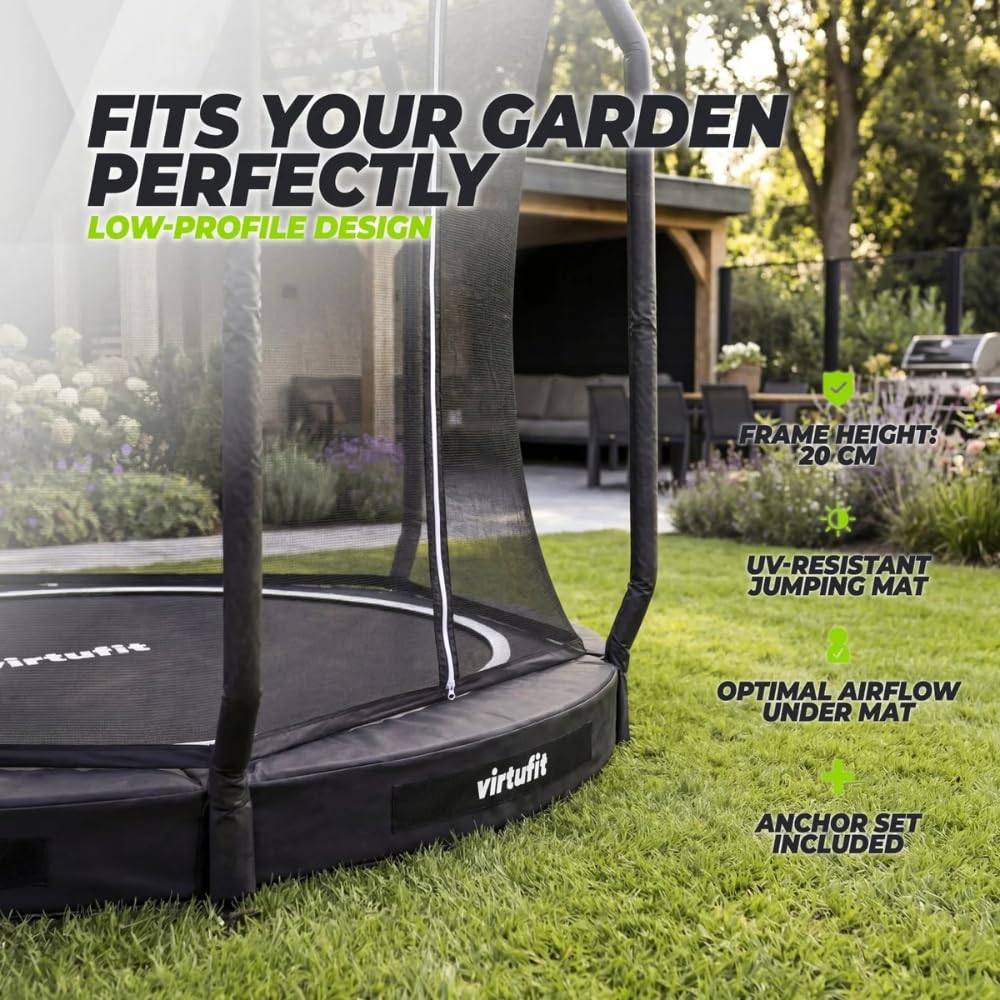 VirtuFit Trampolino Inground, 251 cm, con rete di sicurezza