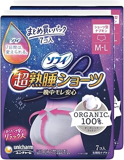 ソフィ Sofy 【まとめ買いパック】 超熟睡 ショーツ オーガニックコットン MLサイズ 特に多い夜用 7コ入×2個パック(14コ入)(生理用品 ショーツ型ナプキン)