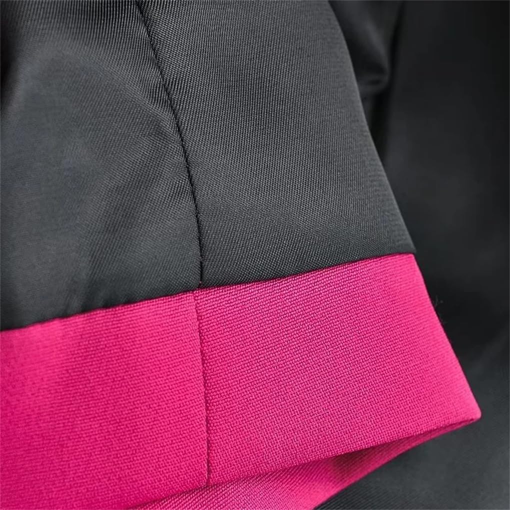 REHJJDFD Chaleco de traje para mujer con cuello en V y botonadura simple, color rojo rosa, ajustado, corto, asimétrico, delgado, sin mangas
