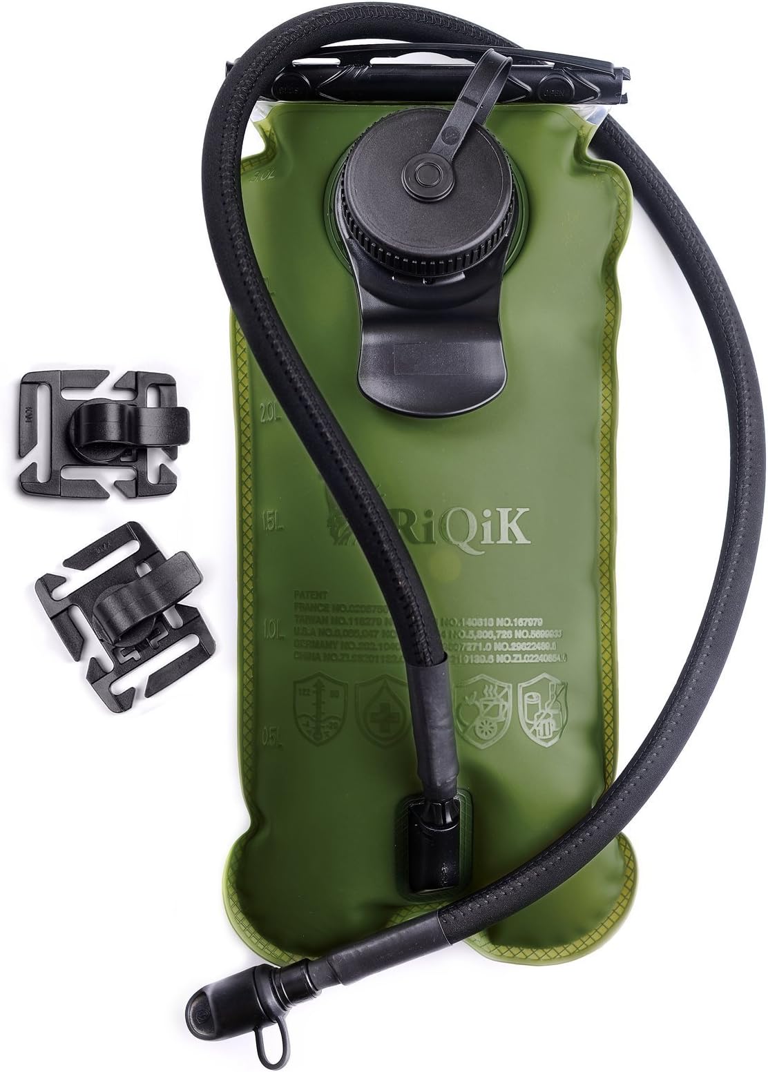 NAIJIKEMAO Militar Hydration Bladder with Clips to Hold Drinking Tube - Premium Quality LeakProof Water Storage Tank - Replacement Reservoir for Backpacks- 3 L Capacity - For Biking, Hiking, Traveling