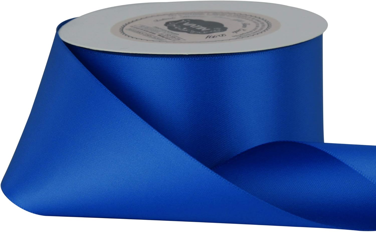 VATIN 50mm Solid Light Royal Blue Double Faced Polyester Satin Ribbon for Craft Gift Wrapping, Hair Bow, Wedding Deco 23 Metre/Spool - Image 3