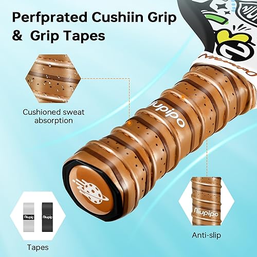 Miniatura 4 de niupipo Pickleball Paddles, Pickleball Paddles Set of 2, Fiberglass Surface, Polypropylene Honeycomb Core, Cushion Grip, Lightweight Pickleball,