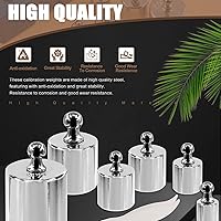 Vista 3 de 7 unidades, 5 tamaños, 0.18 oz, 0.35 oz, 0.71 oz, 1.76 oz, 3.53 oz, kit de pesas de calibración de acero de precisión, kit de pesas de prueba