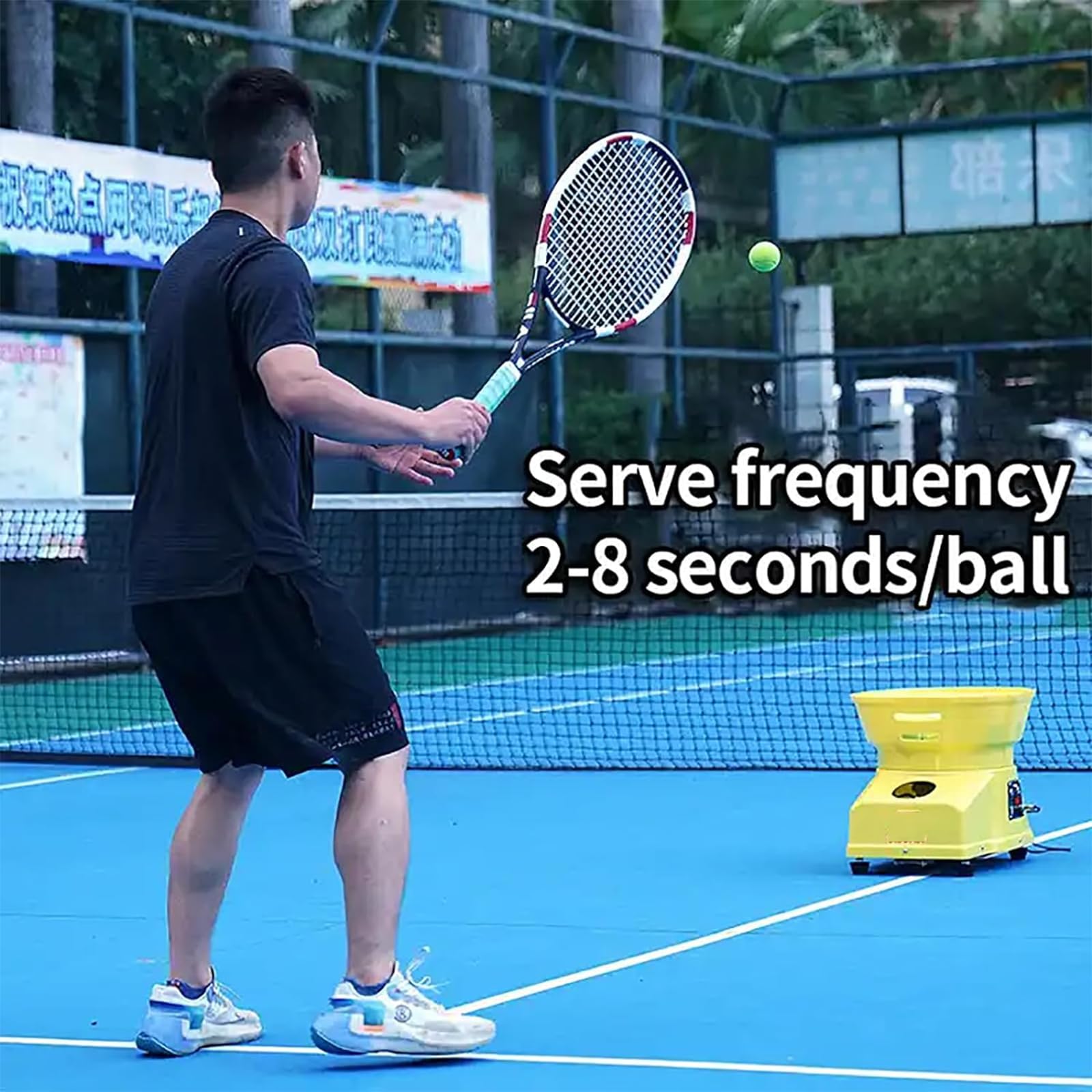 Macchina per Palline da Tennis, Lanciatore elettronico Portatile di Palline da Tennis con Telecomando, Adatto a casa, Club