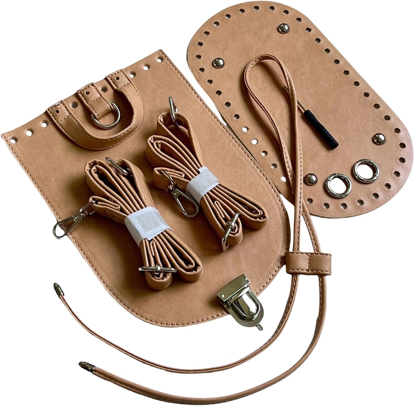 Backpack Sewing Craft Set PU Leather Bag Bottom Base and Covers Adjustable Strap for Crochet Purse Making Accessories Mother's Day Craft Gift Supplies