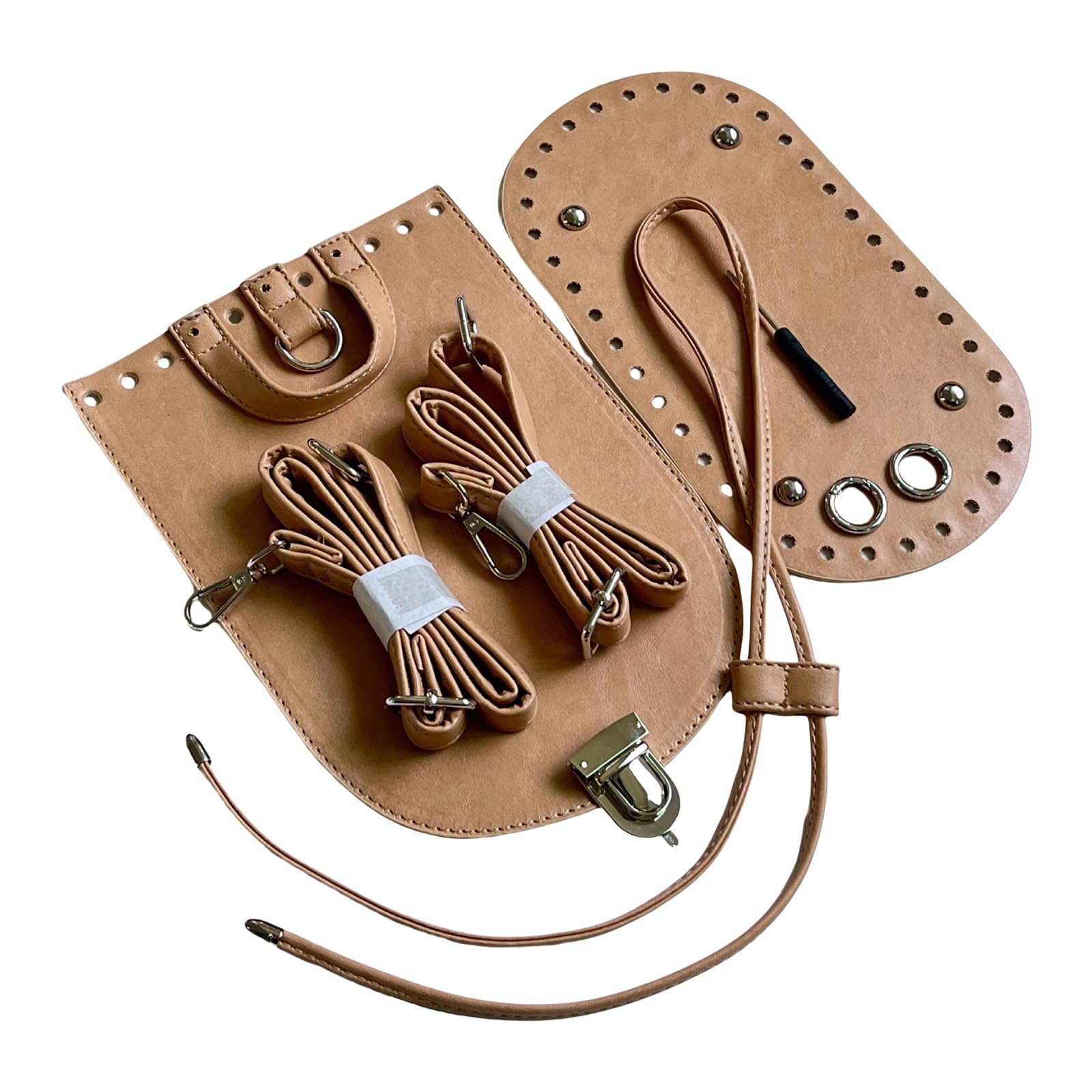 Maxtonser PU Leather Bag Base With Adjustable Strap Crochet Craft Supplies Set For Backpack Purse Making Projects Handicraft