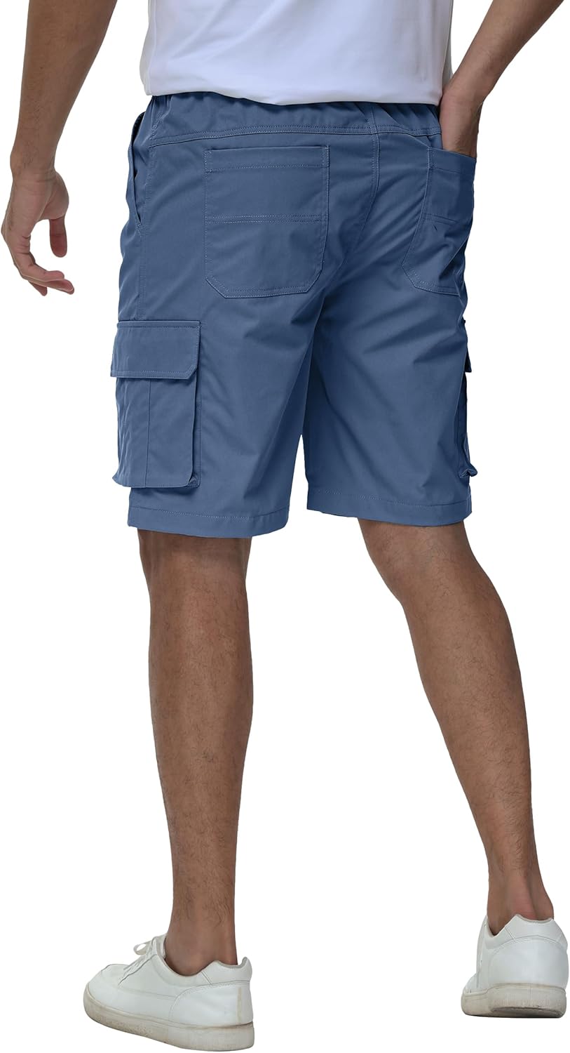 YuKaiChen Men's Cargo Shorts Relaxed Fit Stretch Drawstring Elastic Waist Casual Shorts with Pockets - Image 3