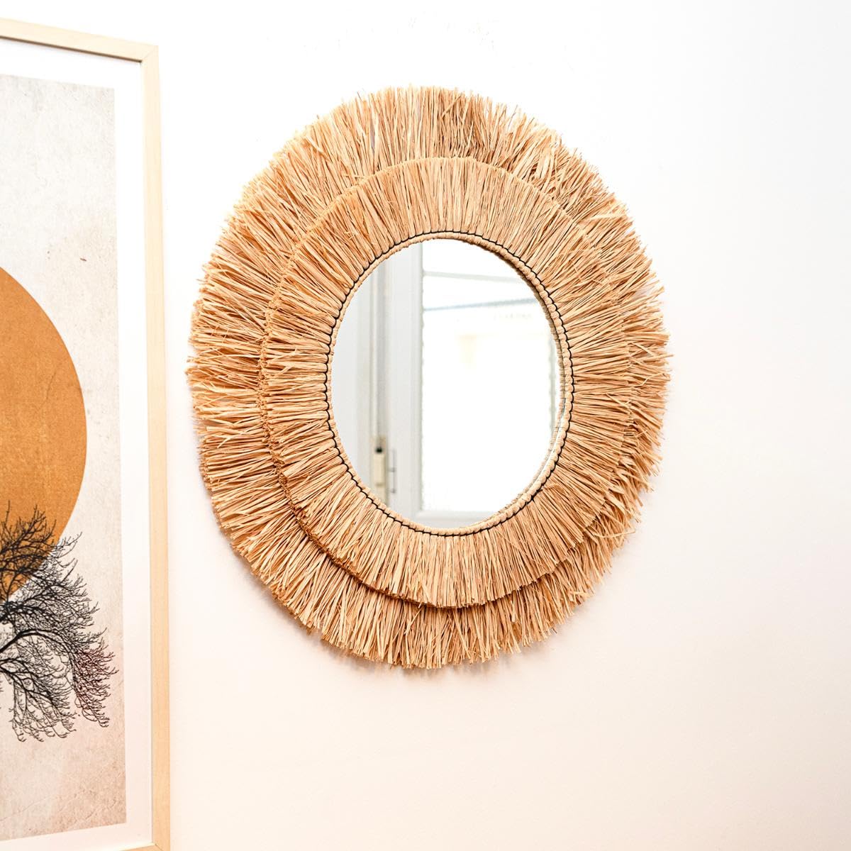 VINTHERA Moa Miroir en Raphia 57 cm