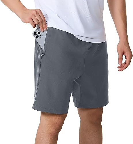 JUNMAO Mens Running Shorts,Gym Workout Shorts with Pockets Mens Athletic Shorts 