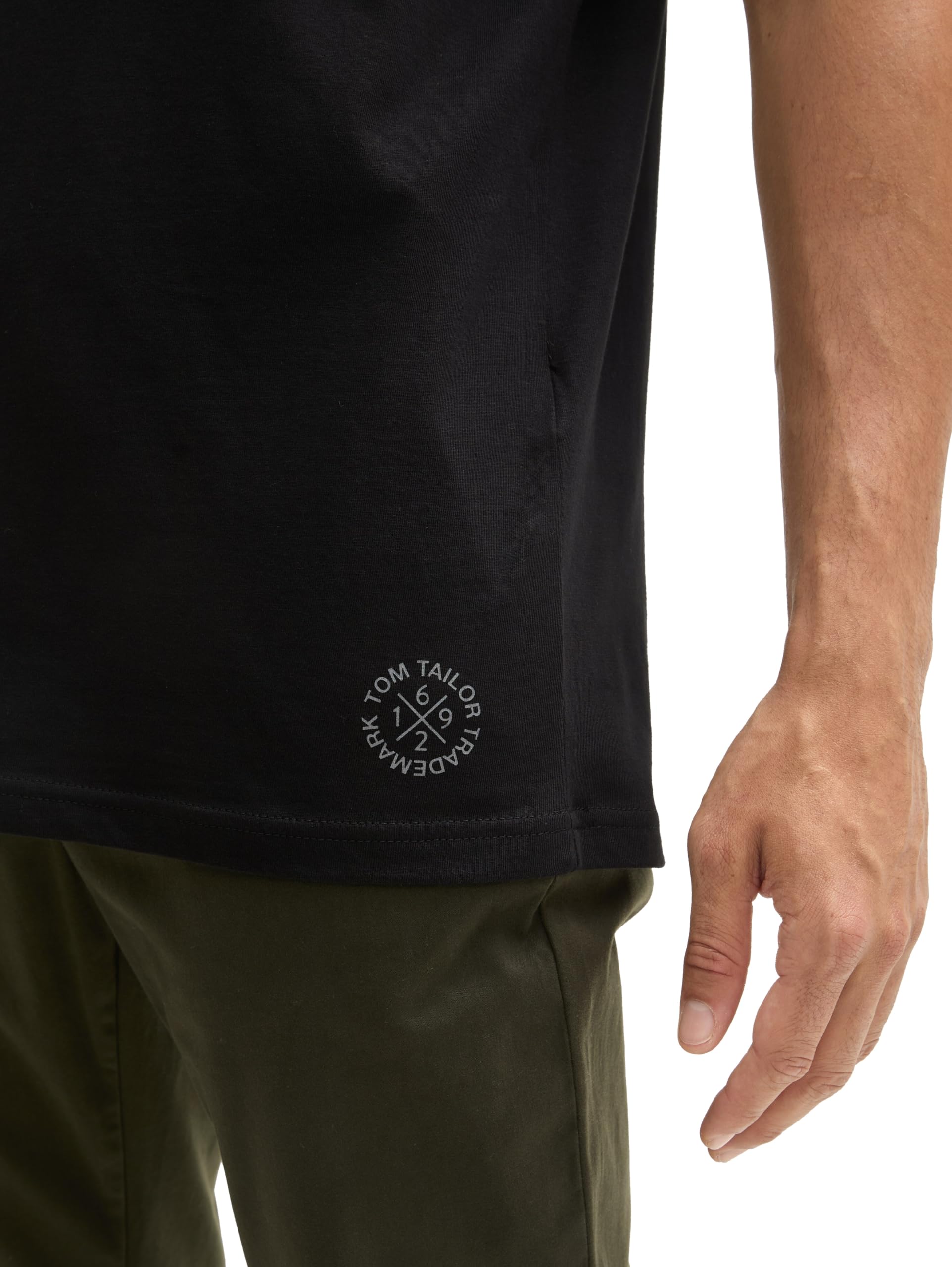 Tom Tailor Mężczyźni Basic T-Shirt, 29999 - Czarny, 3XL
