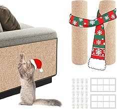 2Pack Total 78.7"x15.8" Cat Scratch Mat for Cat Couch Furniture and Wall Protector | Trimmable Self-Adhesive Carpet Climb Cat Scratcher for Covering Cat Tower and Replacement Pads (Khaki)