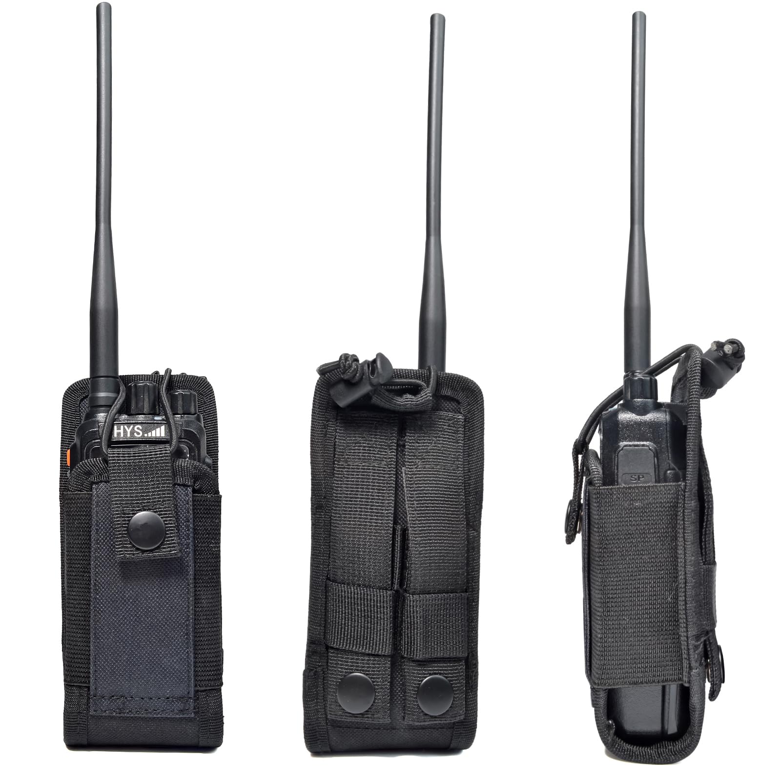 UAYESOK Molle Radio Pouch Case 2 Way Radio Holster Walkie Talkie Holder for Security Belt for Motorola Baofeng Kenwood President Icom Midland Retevis Yaesu Tactical Interphone Intercom Bag - Image 3