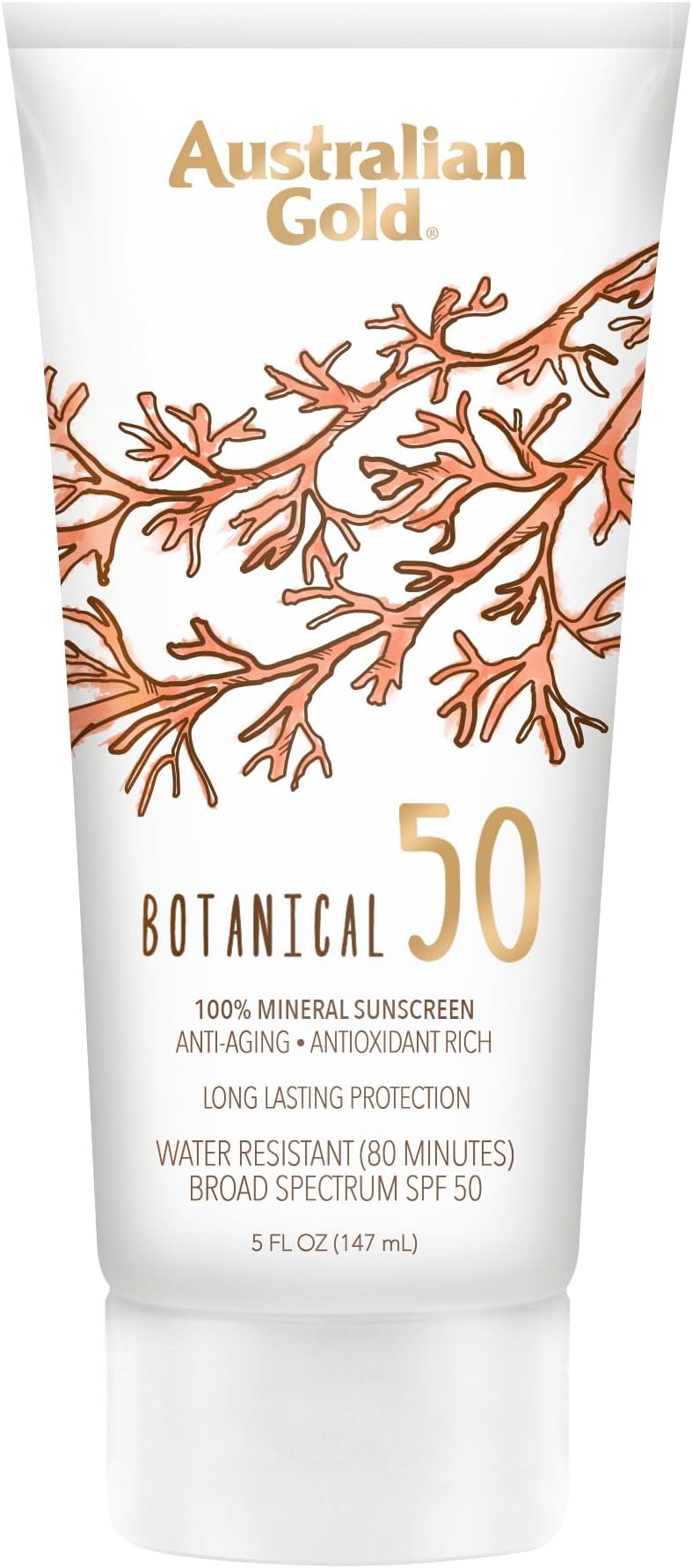Australian Gold Botanical Sunscreen SPF 50 Mineral Lotion, 5 Fl Oz