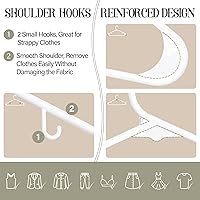 Vista 4 de ZENY Paquete de 100 perchas de plástico blanco para colgar ropa que ahorran espacio, perchas de ropa de larga duración