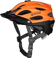 Bosoar Mountain Bike Helmet for Adults - Lightweight Cycling Helmet with Camera Mount & Detachable Visor, 55-61cm Fit