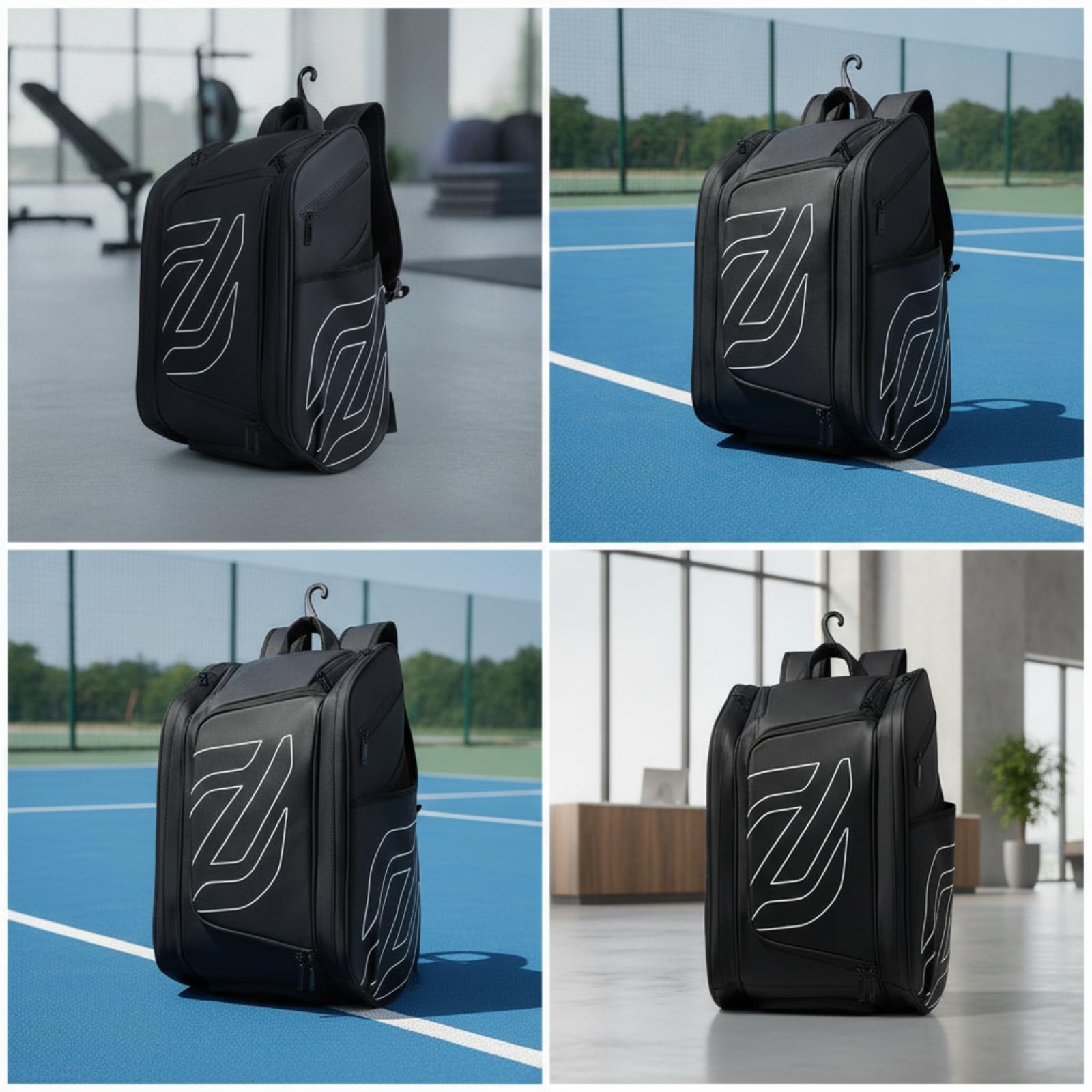 LOVIVER Case Mochila Deportiva Bolso Bolsa de Tenis Mochila para Raquetas con Compartimento para Zapatillas y Gran Capacidad Adecuada para Entrenamiento Competición Viaje Uso Diario